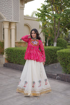 Festive Kora Cotton Bandhani Lehenga Set | Tulip Designer
