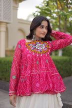 Festive Kora Cotton Bandhani Lehenga Set | Tulip Designer
