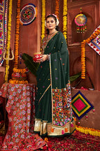 Beautiful Green Mirror Work Chaniya Choli for Navratri