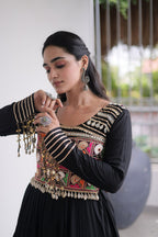 Classic Kutchi Gamthi Thread Work Ethnic Festival Gown
