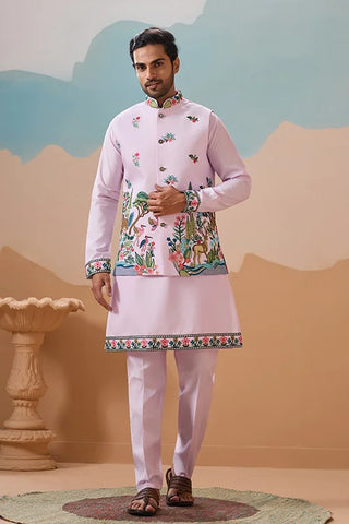 Vantara Design Luxury Lavender Mens Wear Koti Kurta