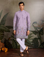 Premium Lavender Embroidered Kurta for Mens Wear