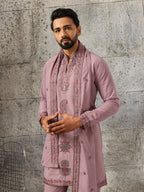 Timeless Lavender Japanese Lachka Traditional Kurta Dupatta Set
