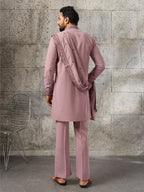 Timeless Lavender Japanese Lachka Traditional Kurta Dupatta Set
