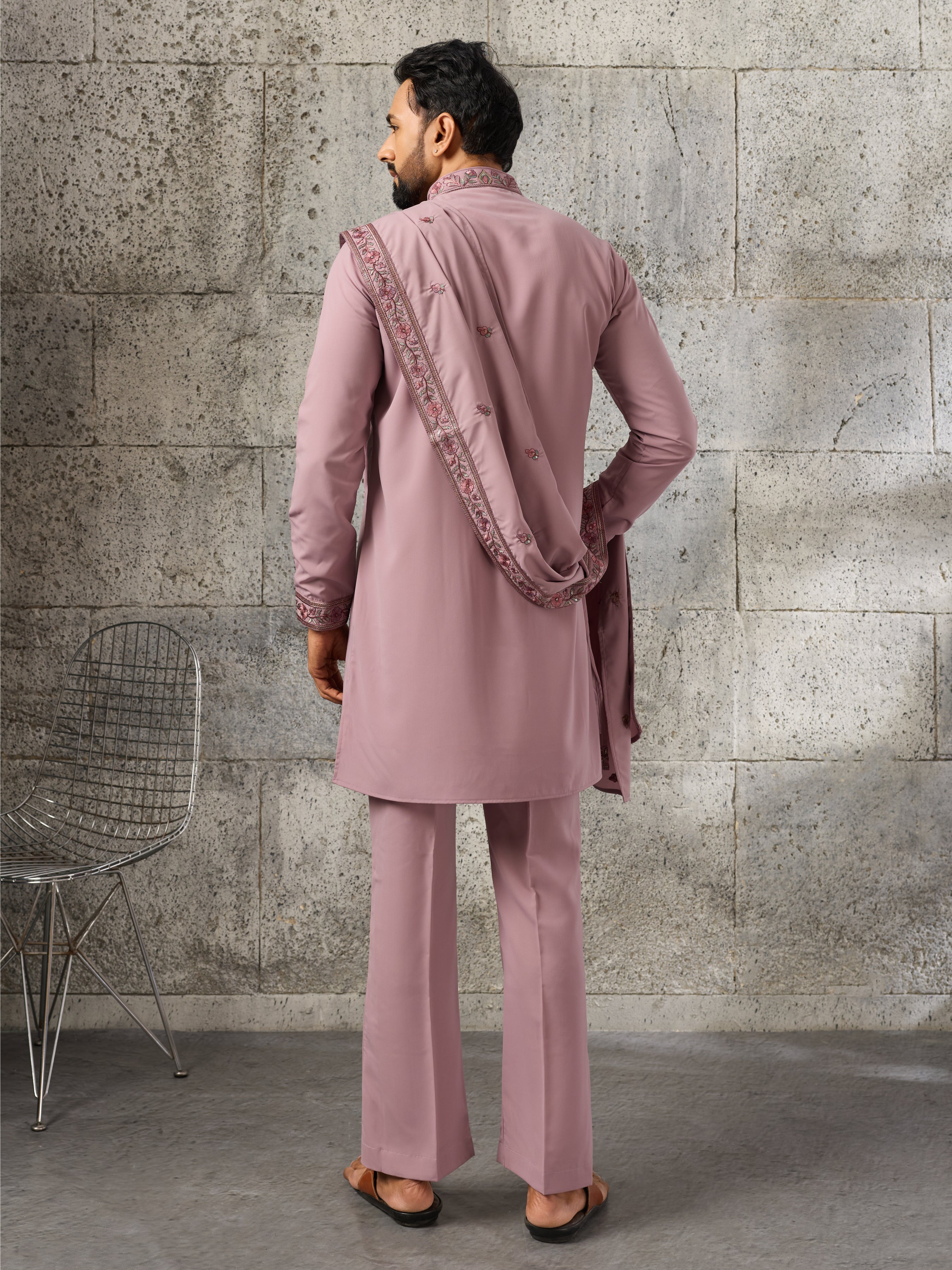 Timeless Lavender Japanese Lachka Traditional Kurta Dupatta Set
