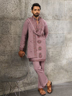 Timeless Lavender Japanese Lachka Traditional Kurta Dupatta Set
