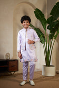Festival Wear Lavender Kurta Koti Set For Kids