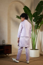 Festival Wear Lavender Kurta Koti Set For Kids

