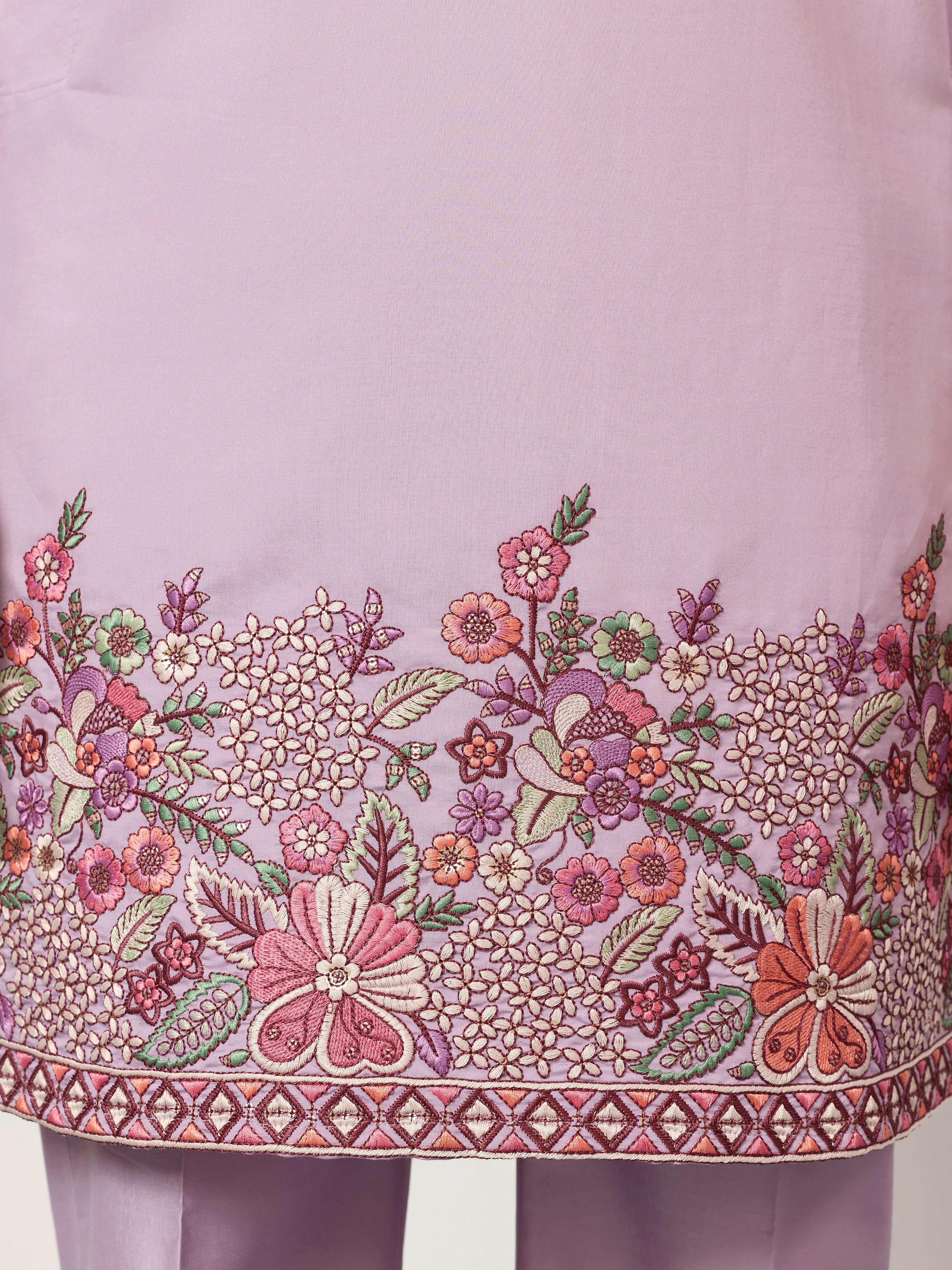 Lavender Kurta Pant Set for Traditional Mens Fashion