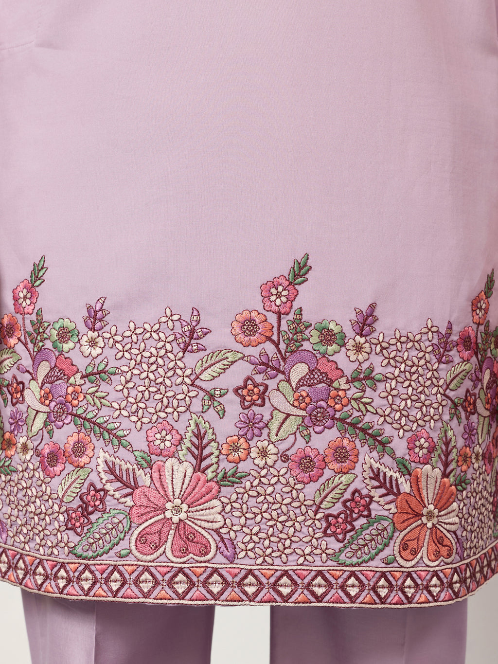 Lavender Kurta Pant Set for Traditional Mens Fashion