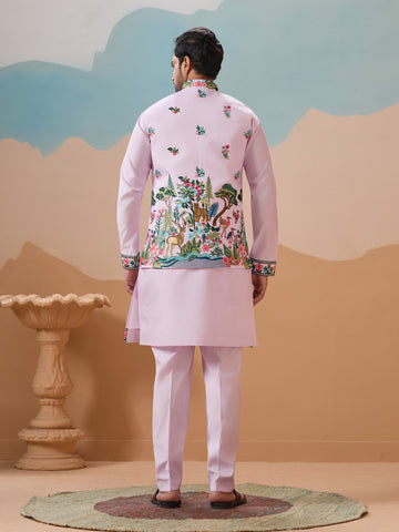 Vantara Design Luxury Lavender Mens Wear Koti Kurta
