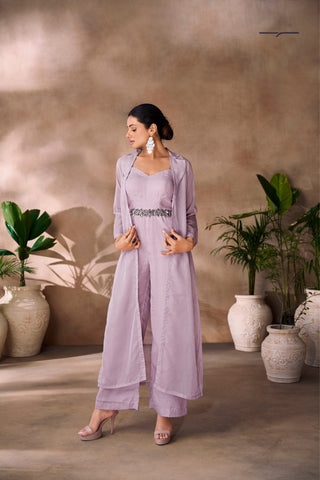Premium Lavender Organza Co Ord Set