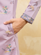 Sophisticated Lavender Viscose Silk Ethnic Kurta Set