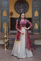 Luxury Cosmos Zari and Pipe Work Lehenga Set with Dupatta
