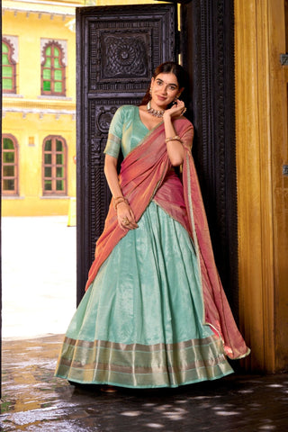 Luxury Dupion Silk Lehenga with Zari Dupatta – Wedding & Party Wear Ensemble