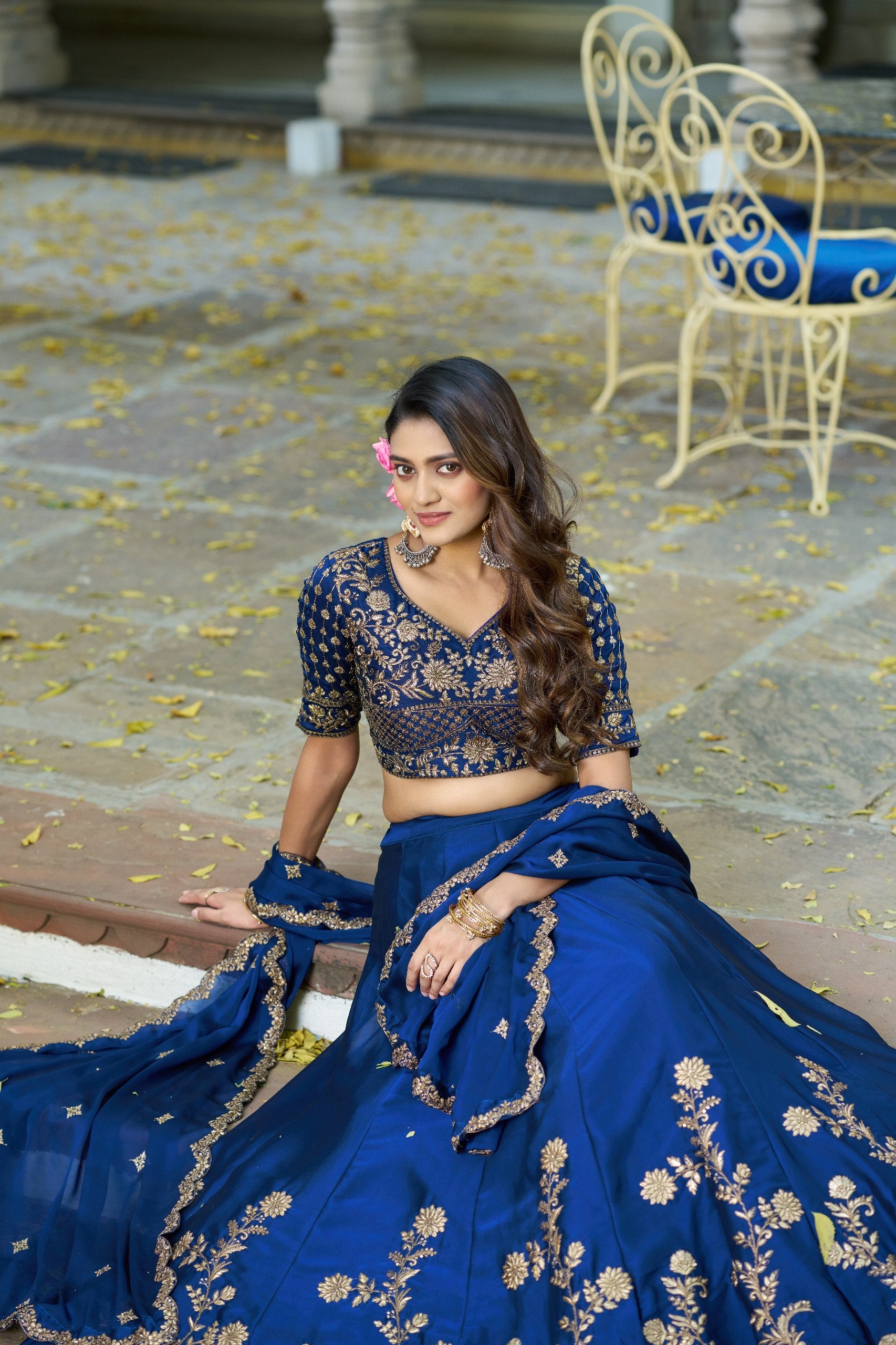 Luxury Rangoli Silk Lehenga with Embroidered Dupatta Collection

