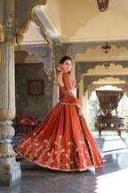 Luxury Rangoli Silk Lehenga with Embroidered Dupatta Collection
