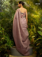 Luxury Pure Tissue Ready-to-Wear Pre-Draped Saree with Embroidered Stitched Blouse
