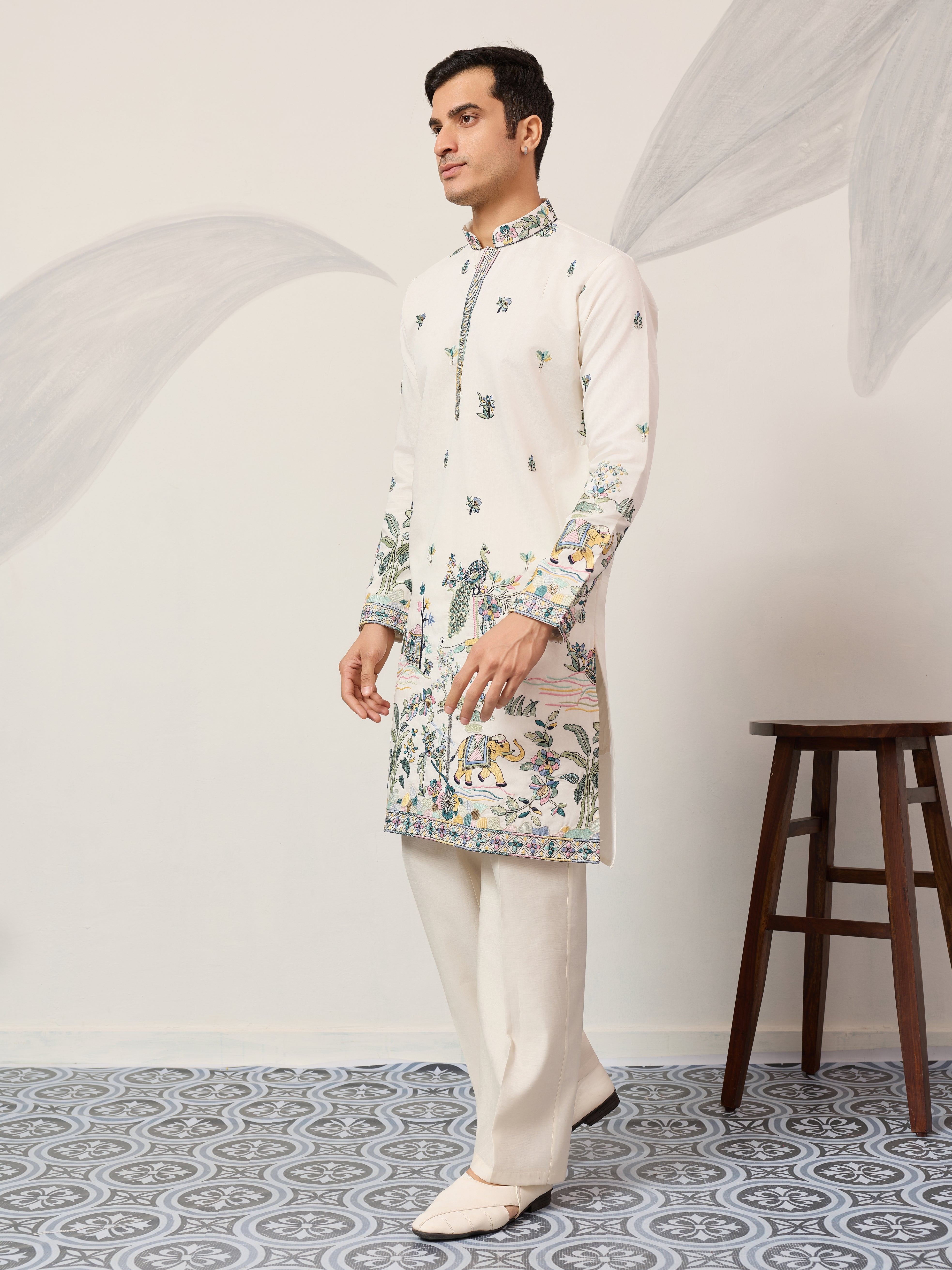 Luxury White Kurta for Indian Wedding Mens Wear