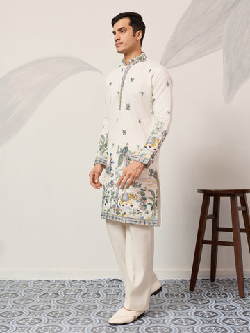 Luxury White Kurta for Indian Wedding Mens Wear