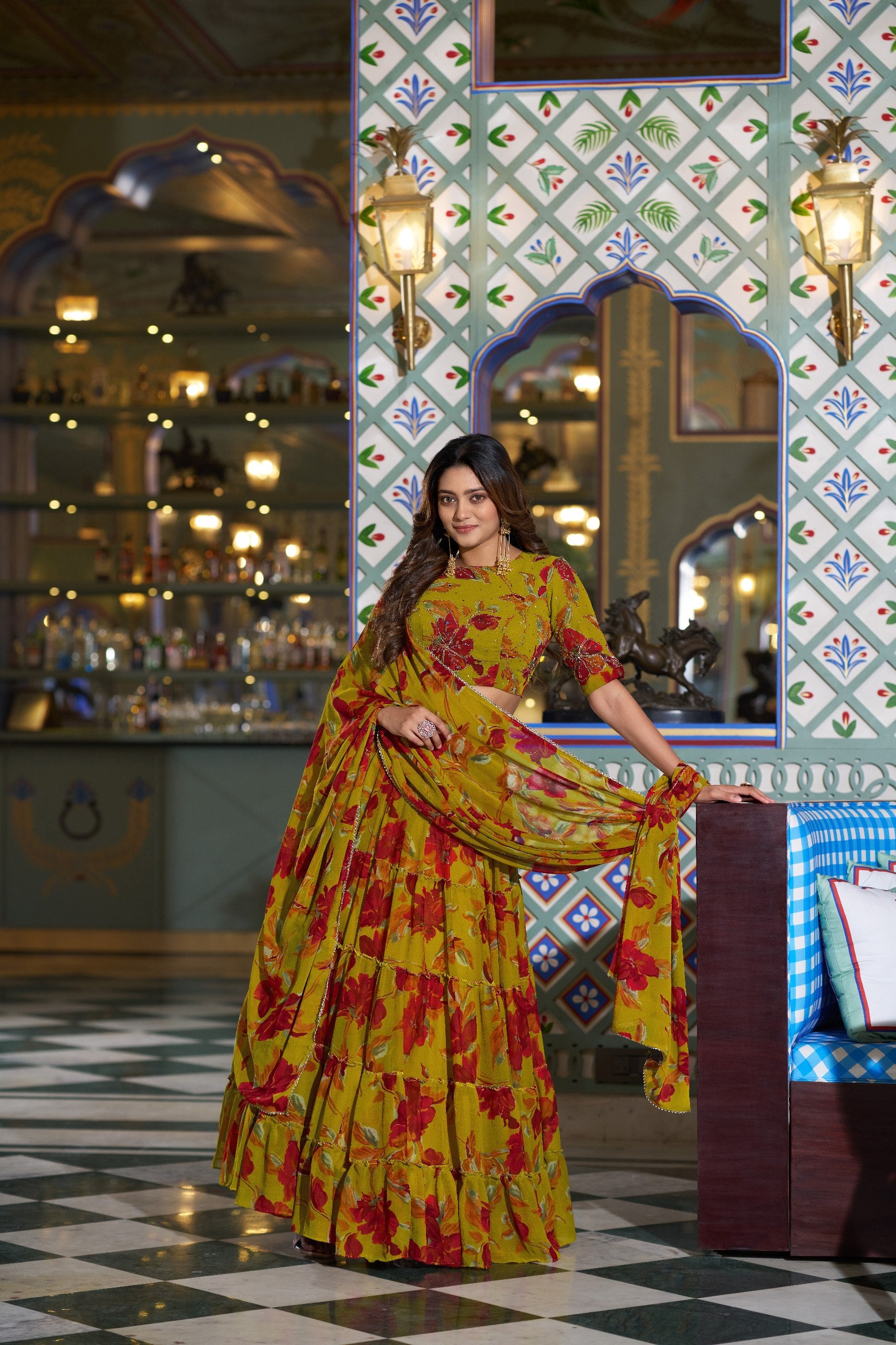 Luxury Marble Printed Lehenga Choli Collection for Special Occasions
