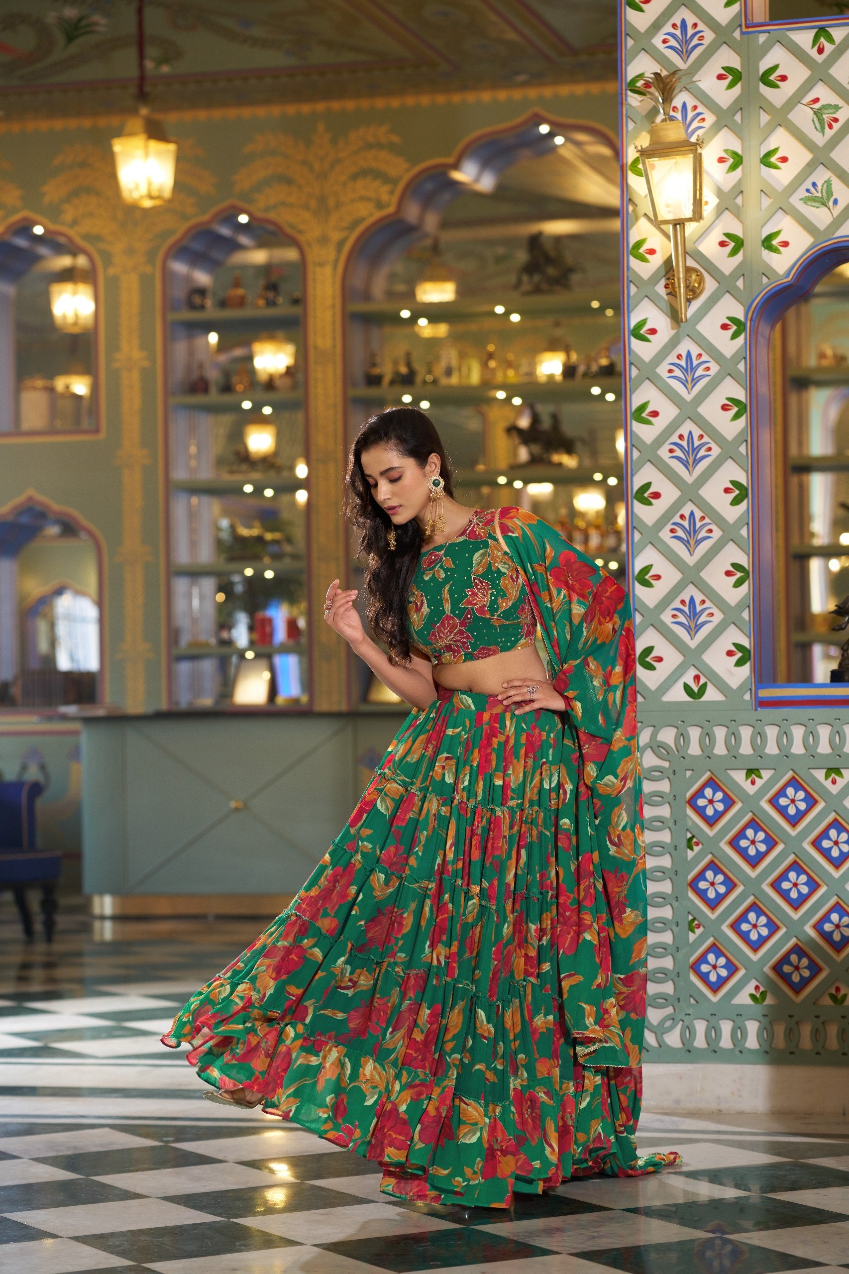 Luxury Marble Printed Lehenga Choli Collection for Special Occasions
