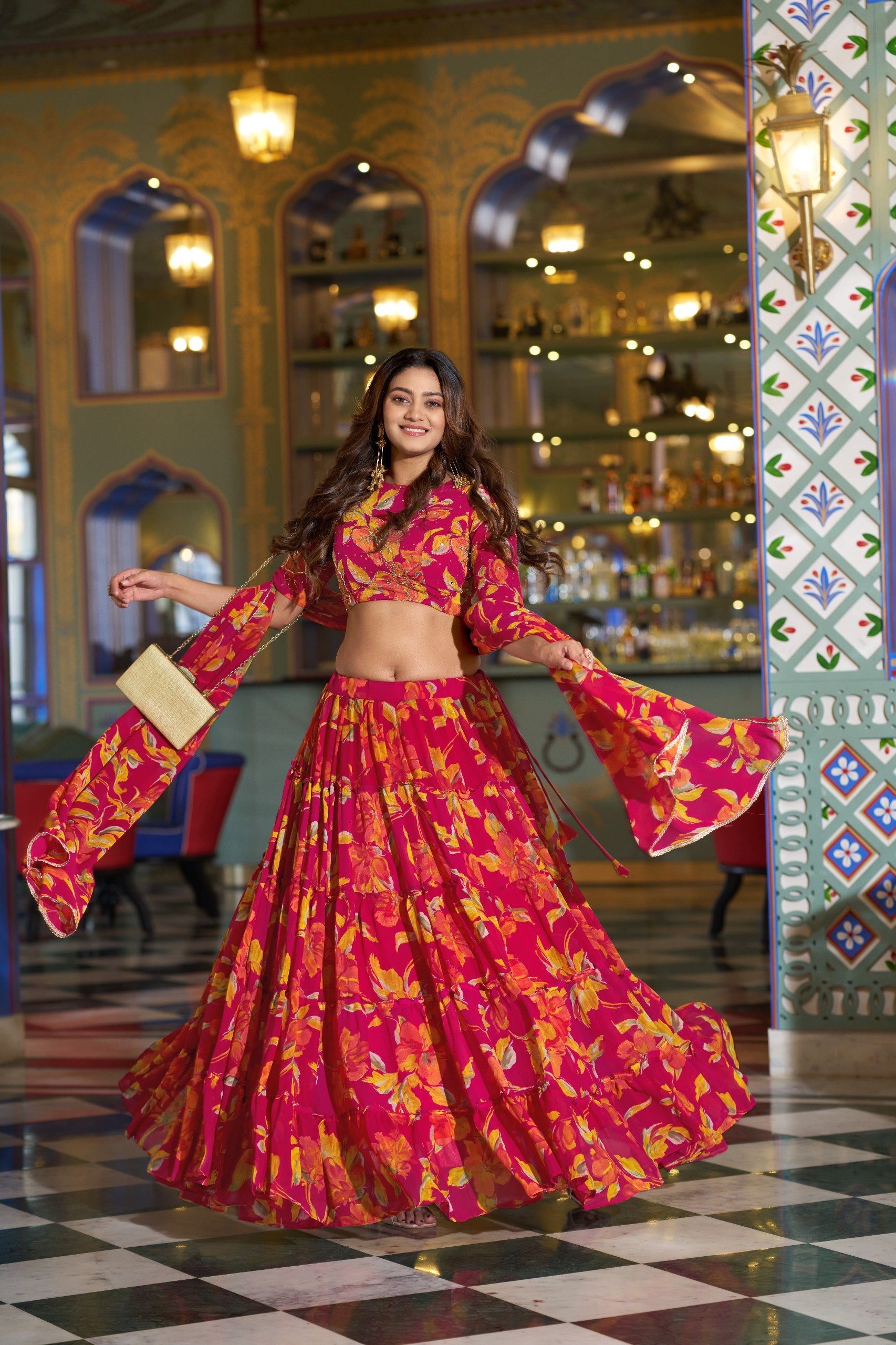 Luxury Marble Printed Lehenga Choli Collection for Special Occasions
