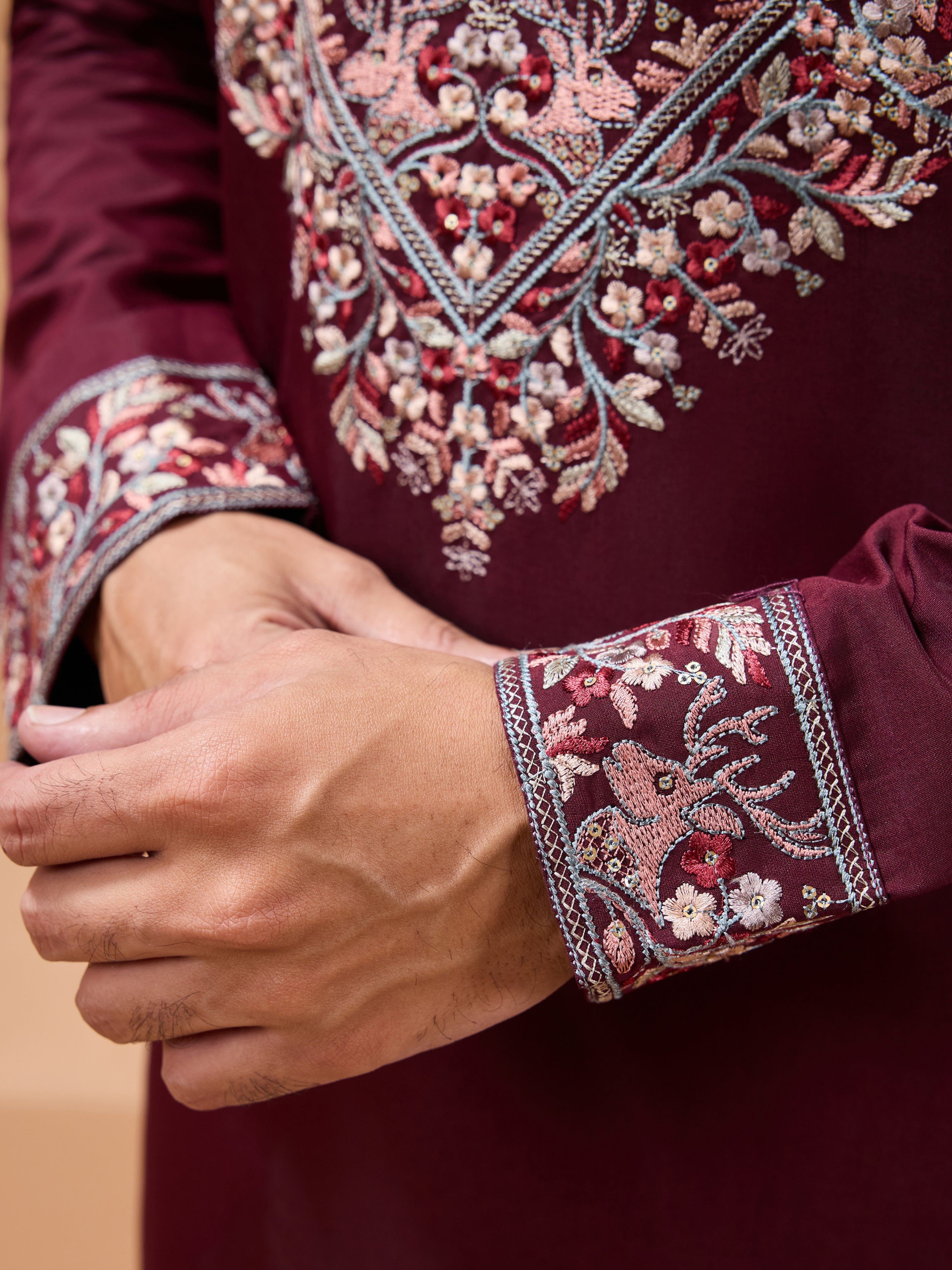 Latest nature Maroon Kurta and Dupatta for Mens Wear
