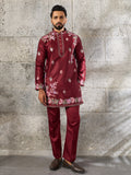 Royal Maroon Silk Thread Embroidered Kurta Set
