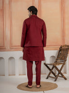 Maroon Color Traditional Special Koti Kurta Set for Men's Wear
