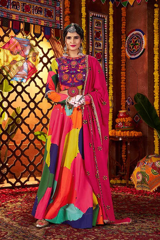 Traditional Mirror Chaniya Choli for Navratri Garba