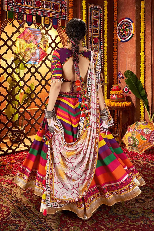 Colorful Mirror Work Chaniya Choli Set for Navratri Special