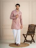 Dusty Mauve Tissue Beads Kurta For Men | Tulip Designer
