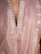 Dusty Mauve Tissue Beads Kurta For Men | Tulip Designer
