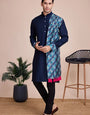 Men's Wear Special Print With Sequins Work Kurta With Attach Dupatta