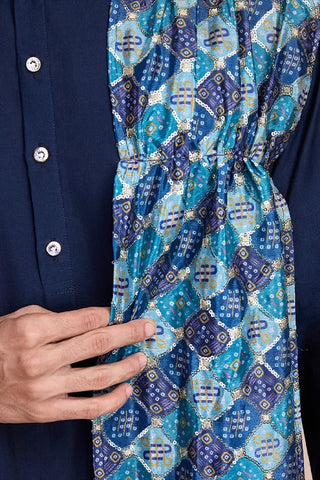 Men's Wear Special Print With Sequins Work Kurta With Attach Dupatta