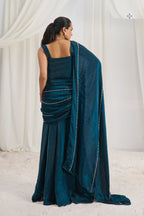 Midnight Luxe Organza Saree With Signature Handwork