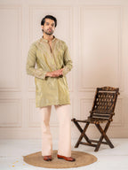 Mint Viscose Shimmer Silk Zari Kurta Set | Tulip Designer
