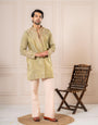 Mint Viscose Shimmer Silk Zari Kurta Set | Tulip Designer