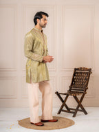 Mint Viscose Shimmer Silk Zari Kurta Set | Tulip Designer
