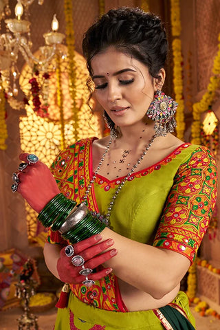 Vibrant Green Best Chaniya Choli for Navratri Garba