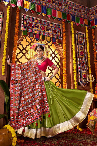 Fluorescent Green Chaniya Choli for Dandiya Nights