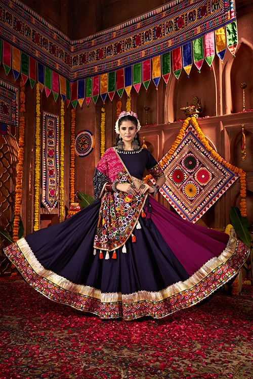 Traditional Mirror Work Chaniya Choli for Navratri Night