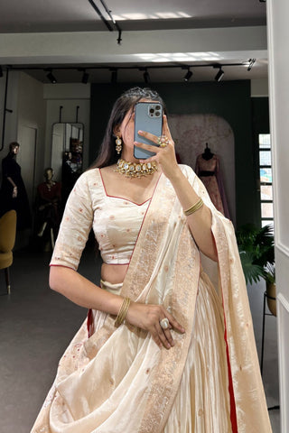 Pure Simmer Mirror With Moti Hand Work Designer Lehenga Choli For Wedding