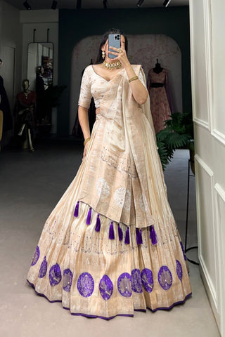 Pure Simmer Mirror With Moti Hand Work Designer Lehenga Choli For Wedding