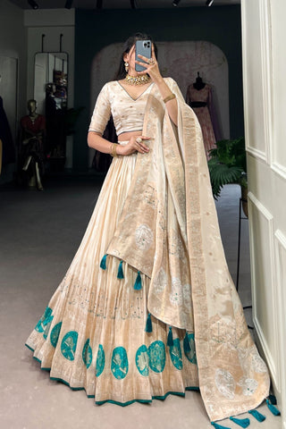 Pure Simmer Mirror With Moti Hand Work Designer Lehenga Choli For Wedding