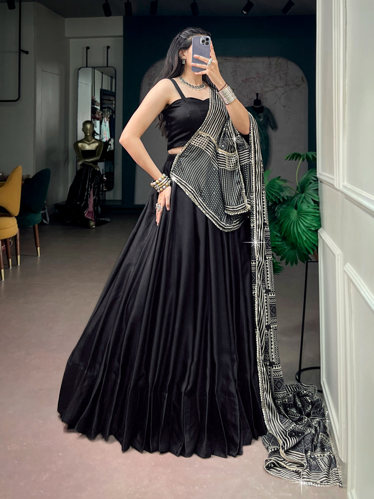 Navratri Moonga Silk Printed Lehenga Set | Tulip Designer
