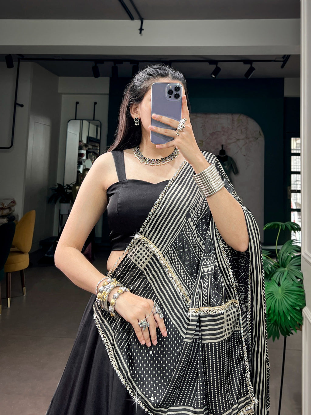 Navratri Moonga Silk Printed Lehenga Set | Tulip Designer
