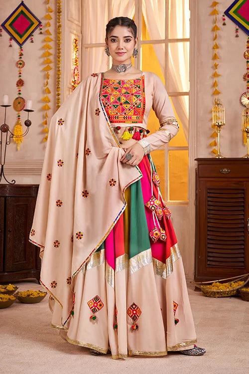 Gorgeous Multi Color with Beige Navratri Chaniya Choli Set