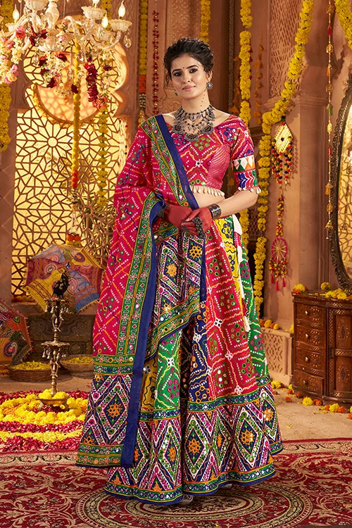 Multi Color Organic Cotton Chaniya Choli for Navratri